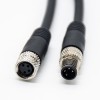 10pcs M8 Câble imperméable à l\'eau Non-Shield Straight Molding 4 Pins Female Plug To Male Plug With 1M 24AWG Wire