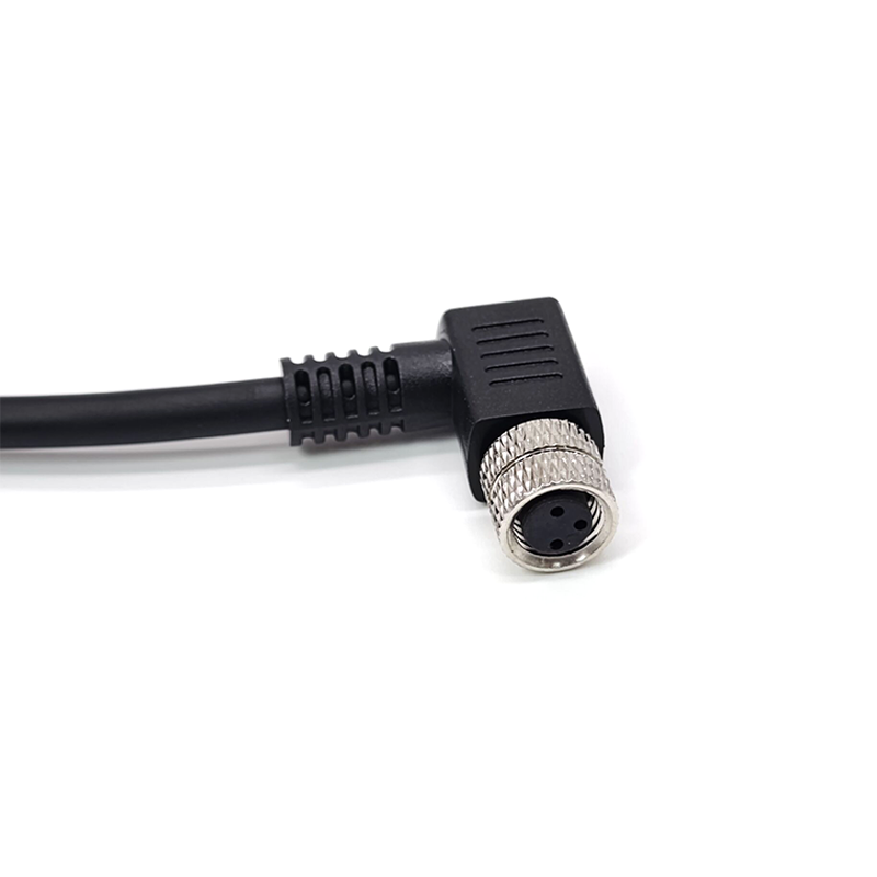 10pcs M8 Moding Cable Plug Waterproof IP67 Right Angle 3 Pin Female Plug With 1M 24AWG PUR Shield Cable