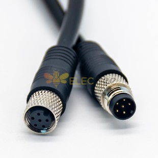 6 핀 원형 커넥터 M8 코드 케이블 크로셋 26AWG 50CM 남성에서 여성 스트레이트