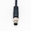 M8 3Pin Cable Plug IP67 Waterproof Straight Molding Type Male Connector With 1M 24AWG Wire