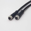 m8 4芯直式母头注塑线双边组装电缆24AWG线长1米