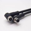 M8 6 Pin Cable Standard Um código duplo cabo terminou 26AWG 1M Masculino para Fêmea Plug Right Angle