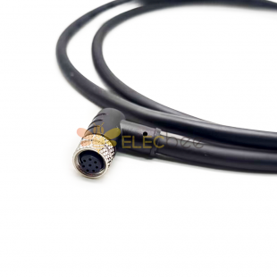 M8 cable A code 8 pin female right angle solder type m8 connector molded cable 1M