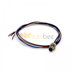 M8 Cable Connector 4 Pin Male Solder Type Panel Aviation For Cable 24AWG 0.5M Straight Waterproof