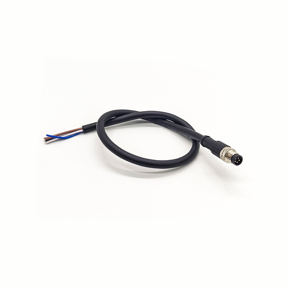 M8 Kabelanschluss 5 Pin Male Straight Single Ended Cable Löttyp B Codierung für Kabel 24AWG 35CM