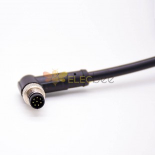 M8 8pin cable connector right angle male m8 connector molded cable 1meter
