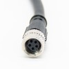 M8 Conector de cable Tipo de moldeo 5Pin B Codificando enchufe hembra recto con cable de 1M 24AWG