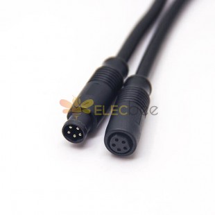 M8 Cable Fast Plug 5 Pin Male to Female B Code Straight Connector For Cable 24AWG 1M
