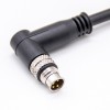 M8 Male 4pin Right angle Metallic Shield Overmolded Cable Single Ended Cable 1M