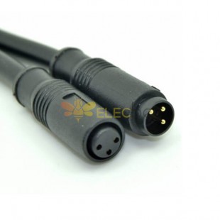 M8 Plastic Plug Imperméable à l'eau 60V-4A Push And Pull Snap-in Connector Straight With Molding Cable 1M 24AWG