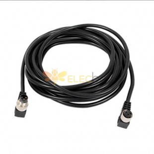 M8 Profinet Cable Waterproof 3 Pin Right Angle Female Plug To Male Plug Moding Cable With 1M PVC 26AWG Wire