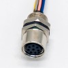M83芯传感器插头接线焊线防水直式母插座接25CM 24AWG线