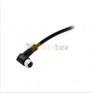 Right Angle M8 Connector 4Pin Cable Plug Waterproof IP67 Female Plug With 1M 24AWG PUR Cable