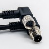 Rechter Winkel M8 Steckverbinder 3 Pin Stecker zu Buchse Kabelsätze 24AWG 2M