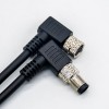 직각 M8 커넥터 3 핀 남성 - 여성 케이블 코드셋 24AWG 2M