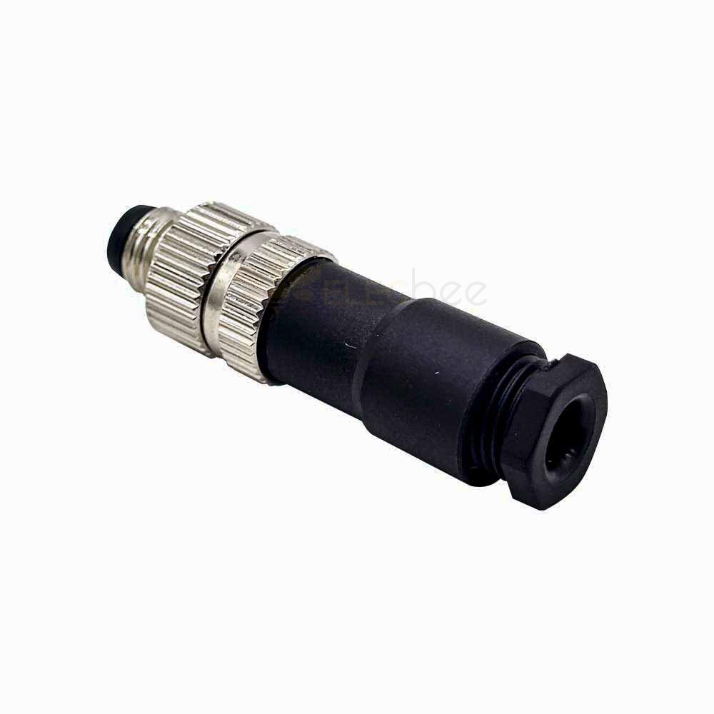 M8 6Pin Field Wireable Connector Straight Male Assemble Solder Cup for cable Unshiled Waterproof Plug