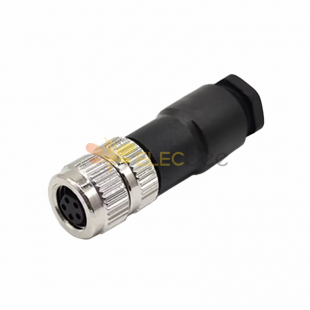 Field Wireable M8 B Coding 5Pin Female Plug Waterproof IP67 Assembler Aviation Straight Connector