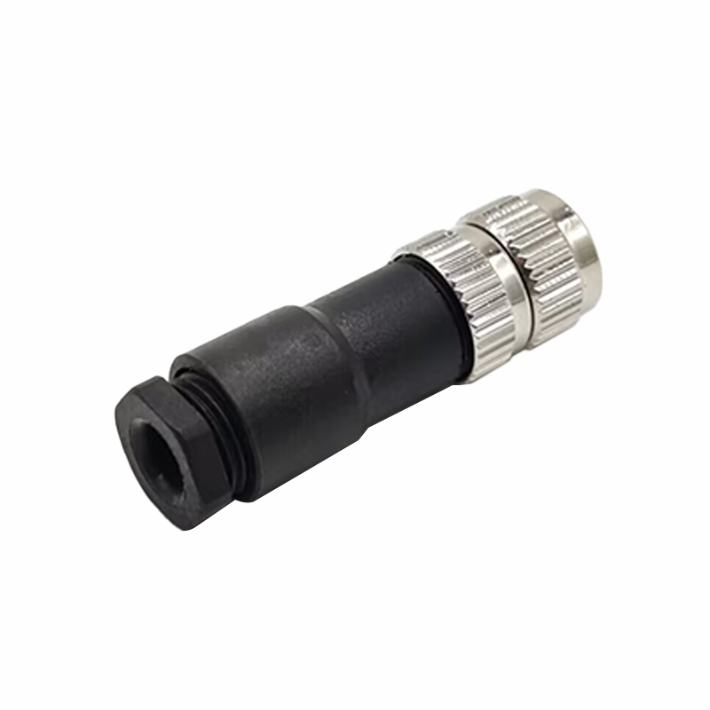 Field Wireable M8 B Coding 5Pin Female Plug Waterproof IP67 Assembler Aviation Straight Connector
