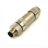 M8 3Pin Metal Plug Circular Male Waterproof Straight Aviation Connector For Cable Shielded