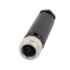 M8 4 Pines conector hembra impermeable montaje cable unshiled enchufe recto