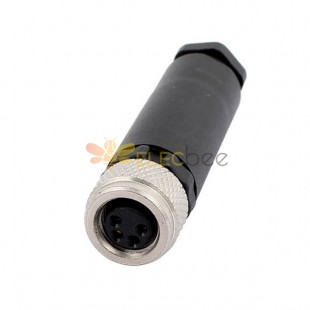 M8 4 Pin Female Connector Waterproof Assemblely Cable Unshiled Straight Plug