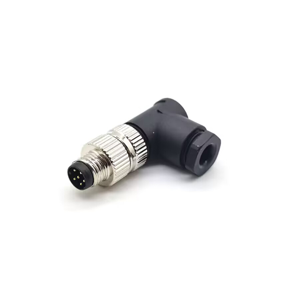 M8 6Pin Male Field Wireable Connector Waterproof IP67 90 Degree Solder Cup Terminal Unshiled Connector
