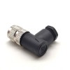 M8 Cable Assembly Plug Waterproof IP67 90 Degree Female Connector 8Pins Wireable Solder Cup Terminal Unshiled