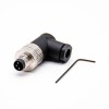 M8 Cable Assembly Plug Waterproof IP67 90 Degree Male Plug 3Pins Wireable Unshiled Connector