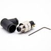 M8 cabo montagem plug impermeável IP67 90 grau masculino plug 3Pins conector unshiled wireable