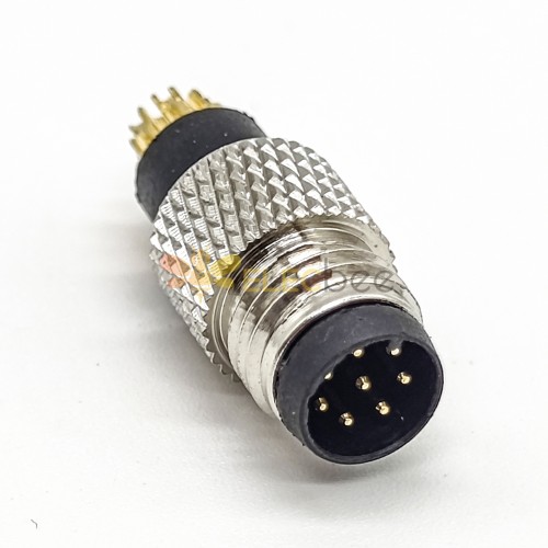 傳感器連接器m8公頭A扣8芯不帶屏蔽直式組裝接頭接線焊接式