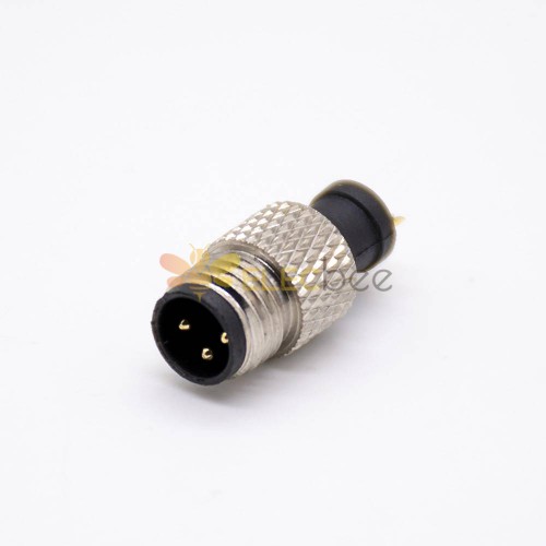 M8 Connector 3pin Male Straight lnjection Molding Connector Solder Cup Unshielded