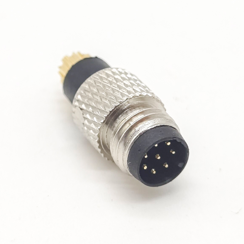 m8 连接器 公 8 针公 直 包覆成型焊杯 非屏蔽 A 代码