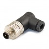 M8 conector wireable plug impermeável IP67 90 grau masculino plug 4 pinos montar plug unshiled