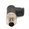 M8 Wireable Connector Plug Waterproof IP67 90 Degree Male Plug 4 Pins Assemble Unshiled Plug