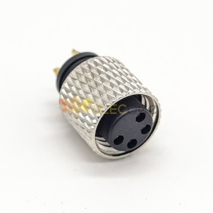 Connecteur de capteur m8 Moulage par injection Femelle 4pin Coupelle à souder droite non blindée