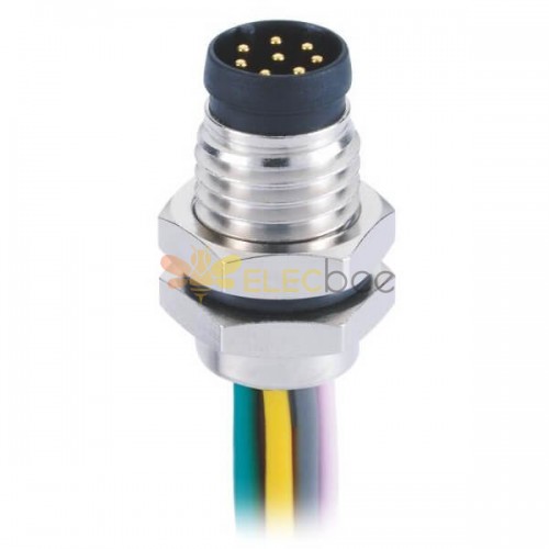10 pcs M8 8 pin Connector Circular Waterproof M8 Panel Mount Solder Socket With 1M 26AWG Wire