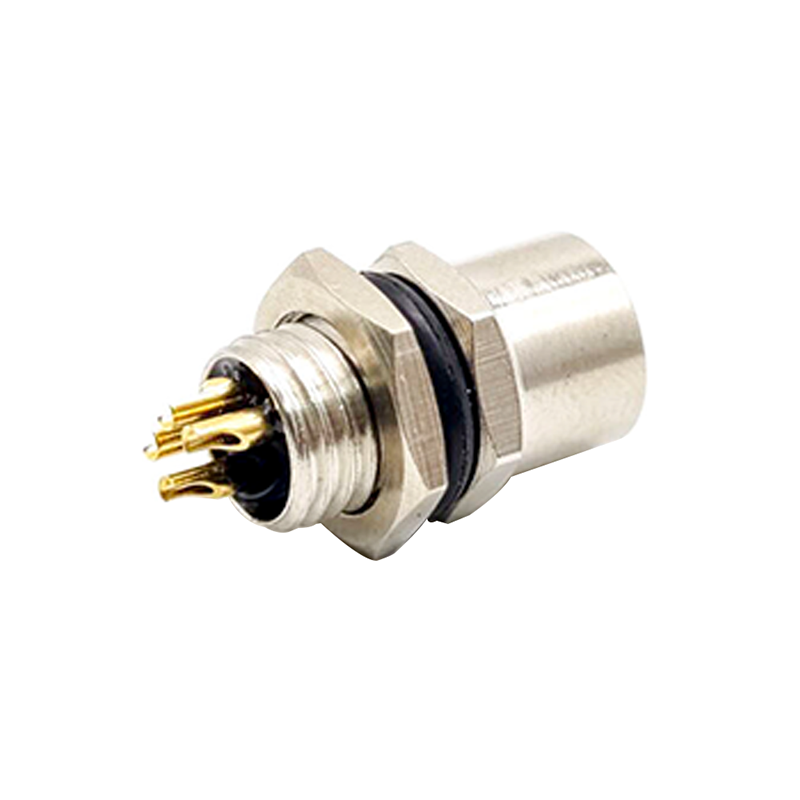 10pcs M8 感測器插座板端後鎖焊線式連接器4芯母插座