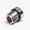 10pcs M8 Connector Panel Mount Connector 4 Pin Female Front Mount Waterproof Straight Receptacle
