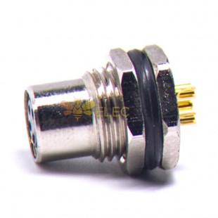 10pcs M8 防水連接器板端前鎖焊線式連接器4芯母插座