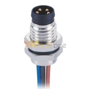 4Pin Circular M8 Aviation Connector Impermeável Straight Front Mount Male Socket Com 1M 24AWG Wire