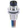 4Pin M8 Connector Waterproof Straight Male Panel Mount Solder Type Receptacle With 1M 24AWG Wire