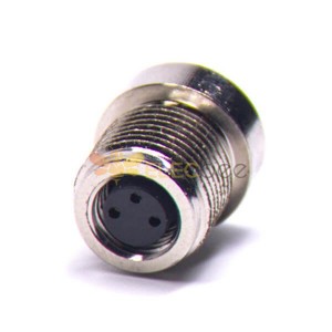 傳感器M8連接器接線板端前鎖防水直式銲線式3芯母插座傳感器