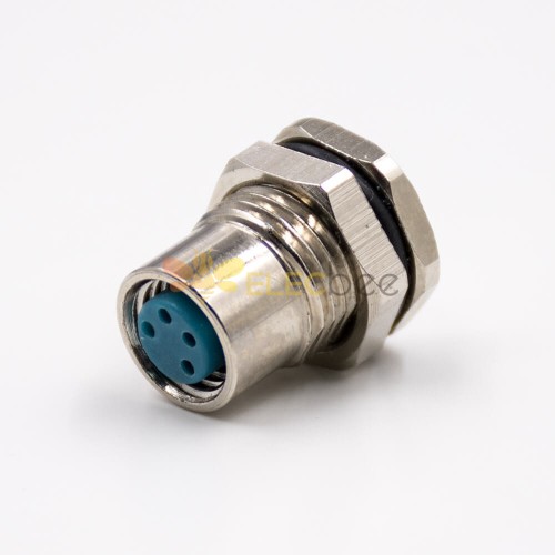 Protestant Derive platform M8 4 Pin Circular Connector Female Straight Waterproof Front Mount M11  Thread Panel Receptacles Cable Solder Type