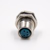 M8 4 Pin Circular Connector Female Straight Waterproof Front Mount M11 Thread Panel Receptacles Cable Solder Type