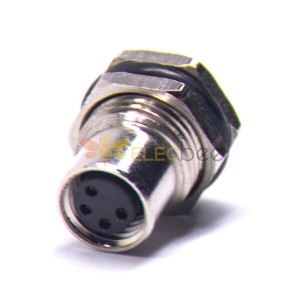M8 4Pin Connector Panel Mount femelle Front Mount Solder Cable Socket Straight waterproof