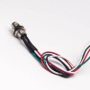 M8 4Pin Male Connector Rear Mount Straight Solcering Type With Wires AWG24 30CM