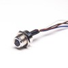 M8 4Pin Power Cable Femelle Panneau droit Mount Socket With Wires AWG24 30CM