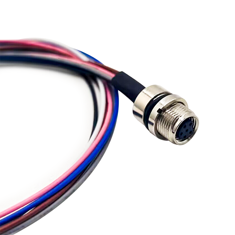 Connecteur de câble de soudure M8 6Pin Circulaire droite imperméable à l’eau d’une prise de montage avant de codage avec câble 5