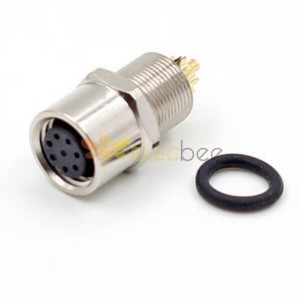 M8 8Pin Connector Waterproof A Coding Back Mount Straight Female Solder Socket