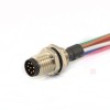 M8 8pin macho conector cable de soldadura impermeable con cables 26AWG 0.5M Socket Un receptáculo de montaje en panel recto de c